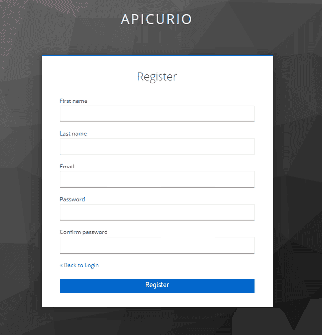 Register account to login and use apicurio studio