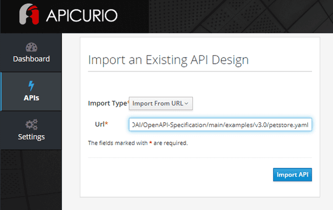 Import OpenAPI spec from url